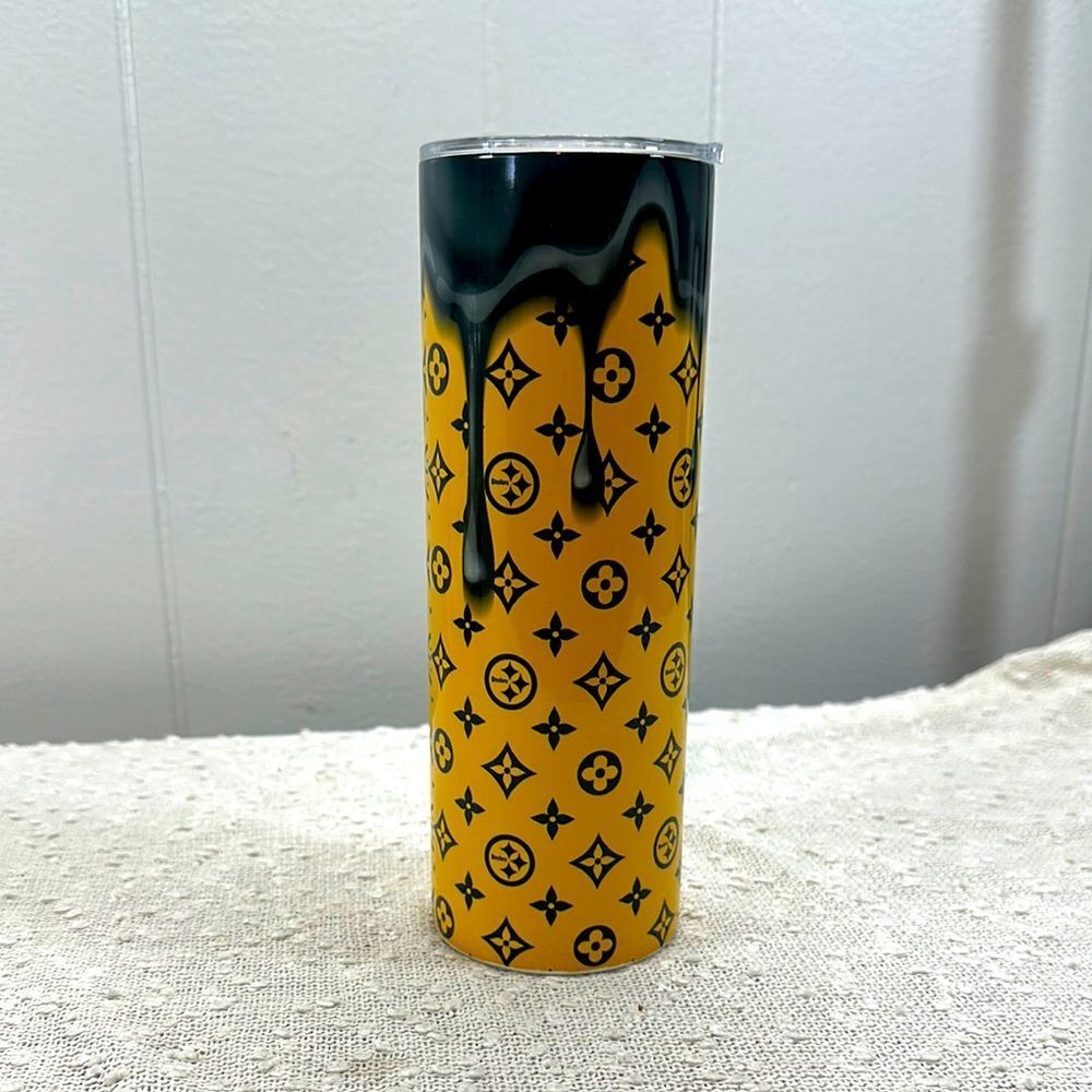 Pittsburgh Steelers Yellow & Black Drip 20 oz Tumbler Cup